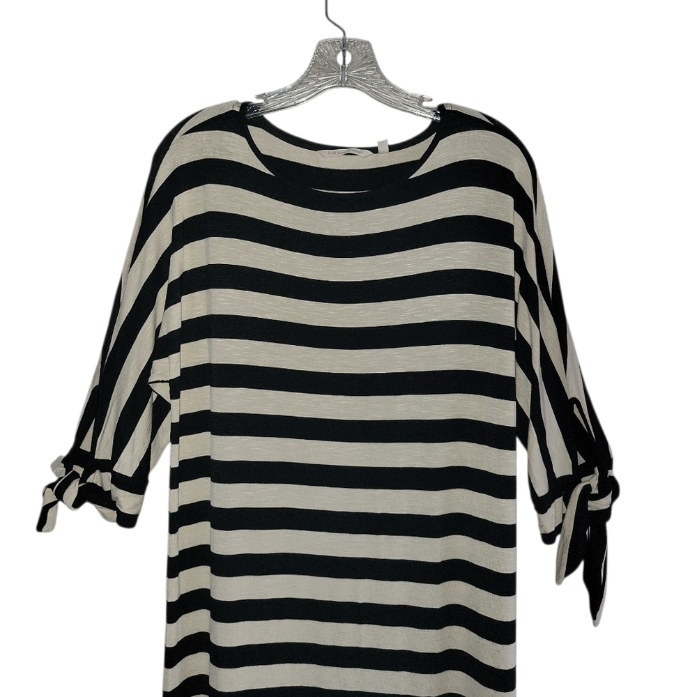 Soft Surroundings Adrift Striped Dress Black & Cream Medium - Picture 5 of 9